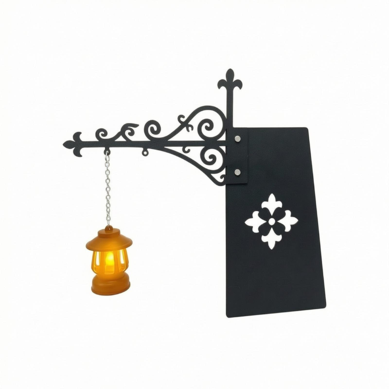 Bookshelf - Bookshelf Lantern Light Ornate Iron Wall