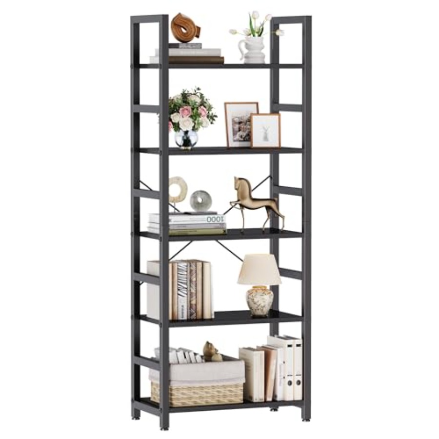 Bookshelf - 5-Tier Bookshelf, Modern Tall Bookcase, Open