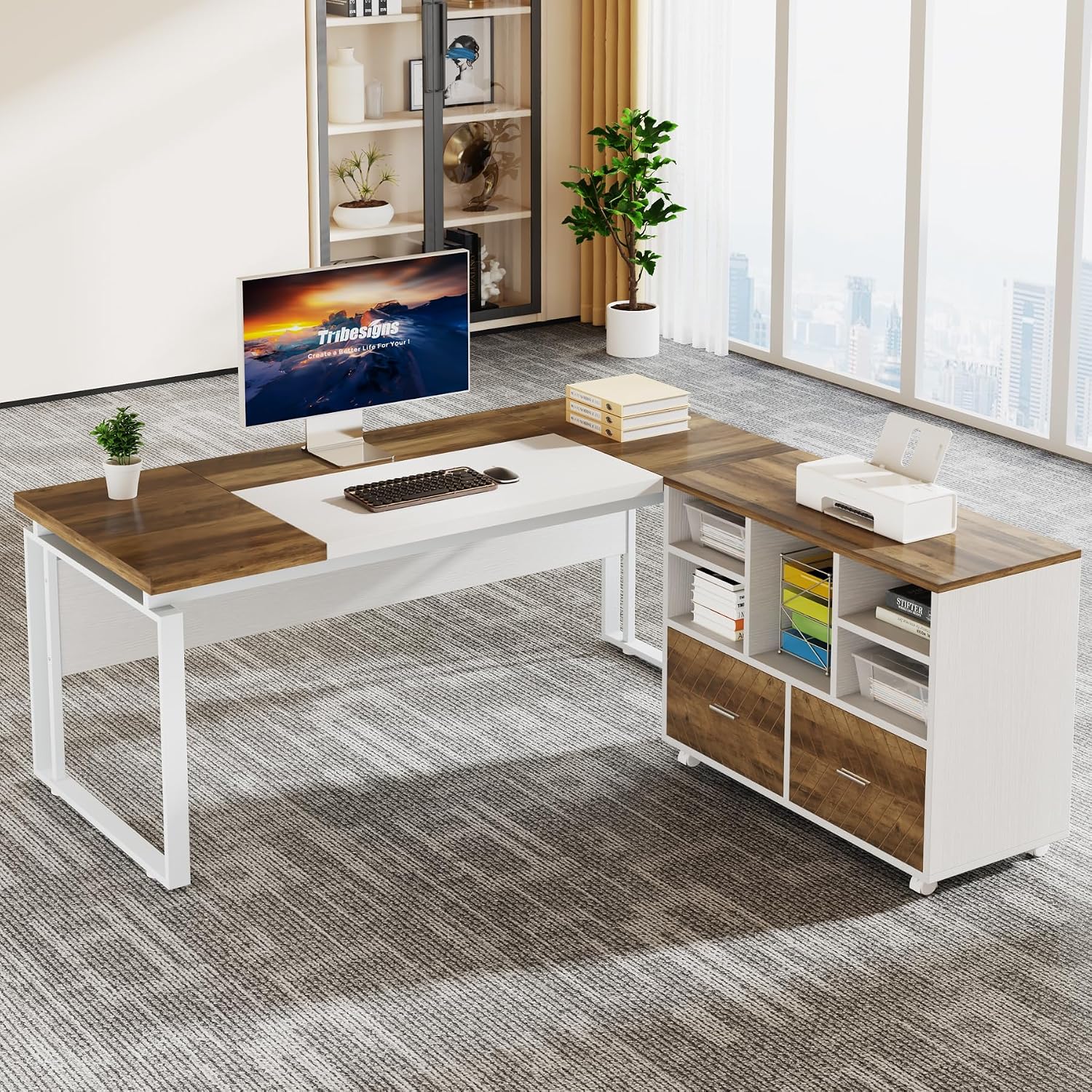 2-Drawer Wood File Cabinet, Mo - Printer Stand 评论和价格