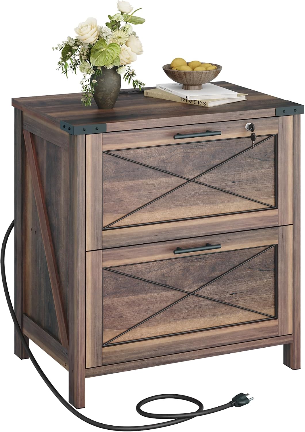 Wood Lateral File Cabinet, 2 D - Printer Stand 评论和价格