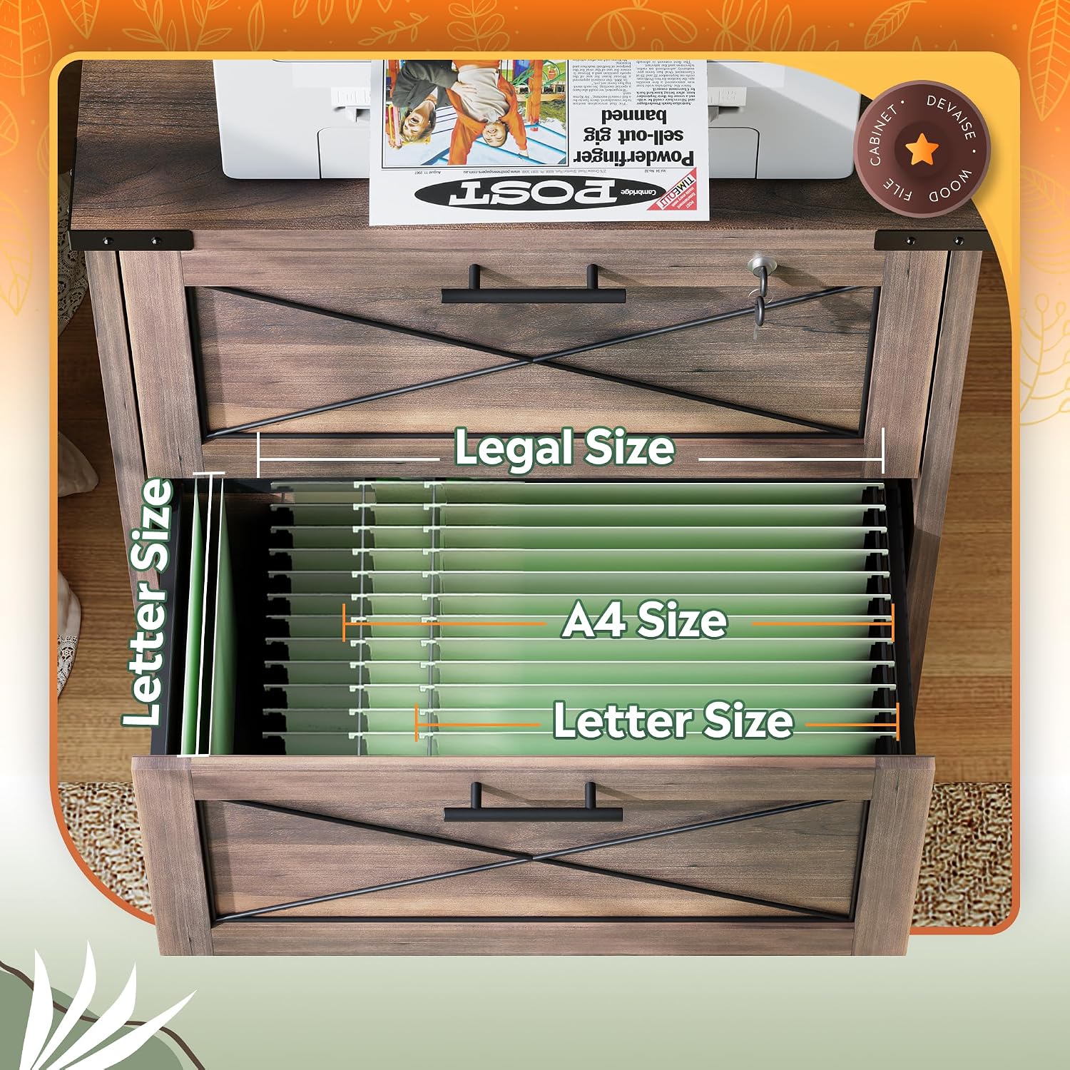 Wood Lateral File Cabinet, 2 D - Printer Stand 评论和价格