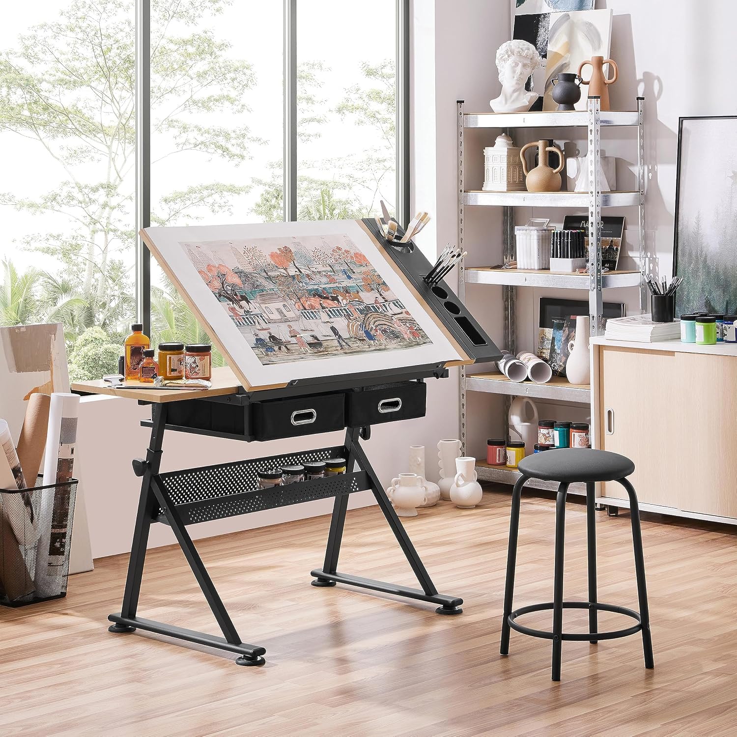 Adjustable Drafting Table Art  - Office Stool 评论和价格
