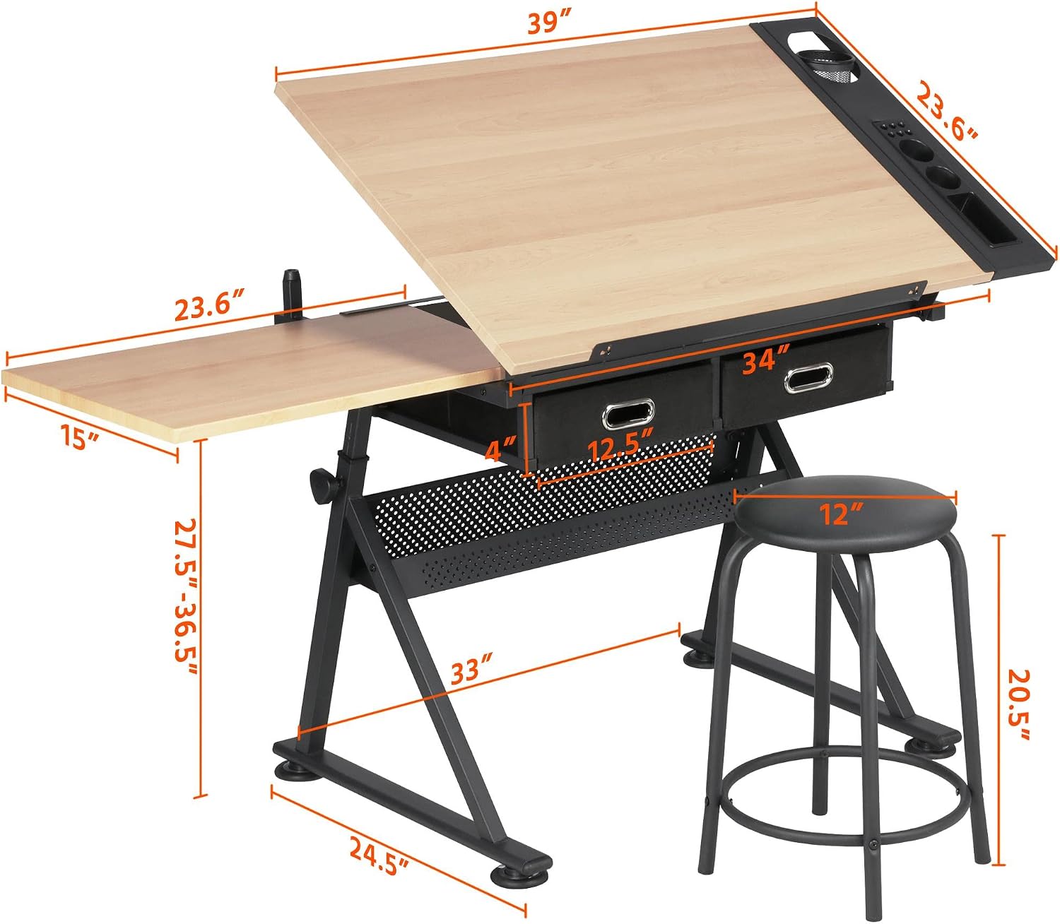 Adjustable Drafting Table Art  - Office Stool 评论和价格
