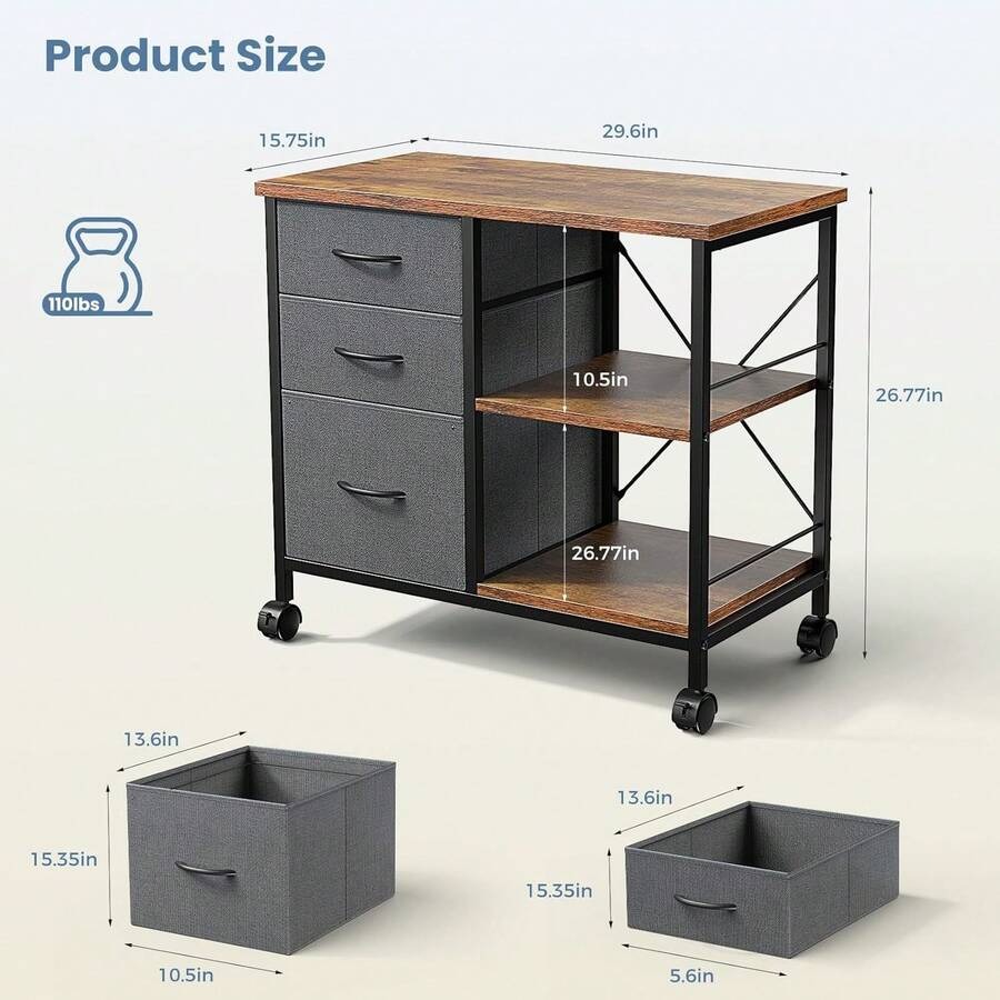 Sweetcrispy 3-Tier Mobile File - Printer Stand 评论和价格