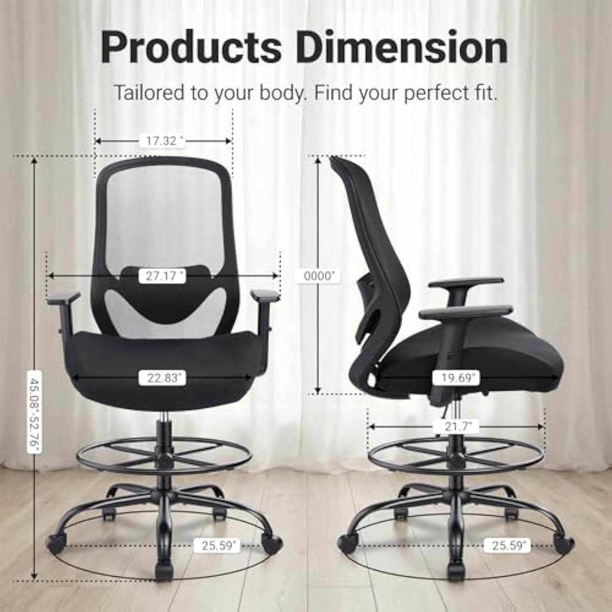 Ergonomic Tall Drafting Chair  - Standing Desk 评论和价格