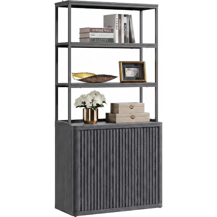 71 Tall Book Shelf with Doors, - Bookshelf 评论和价格