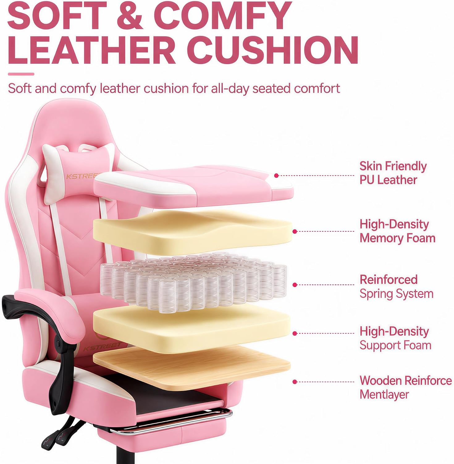 Ergonomic High Back Gaming Cha - Office Chair Cushion 评论和价格