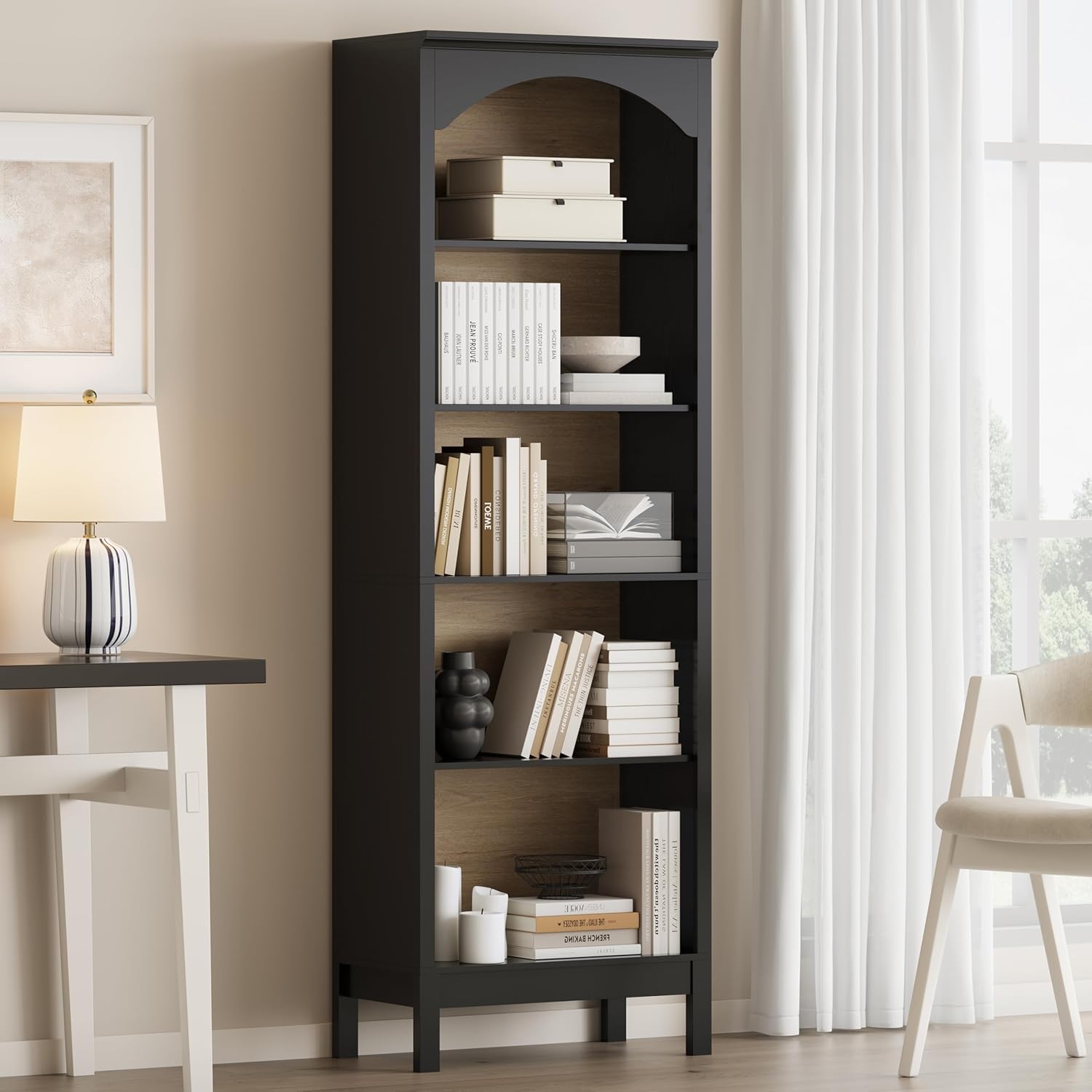 Arched Bookshelf with 5 Tier O - Bookshelf 评论和价格